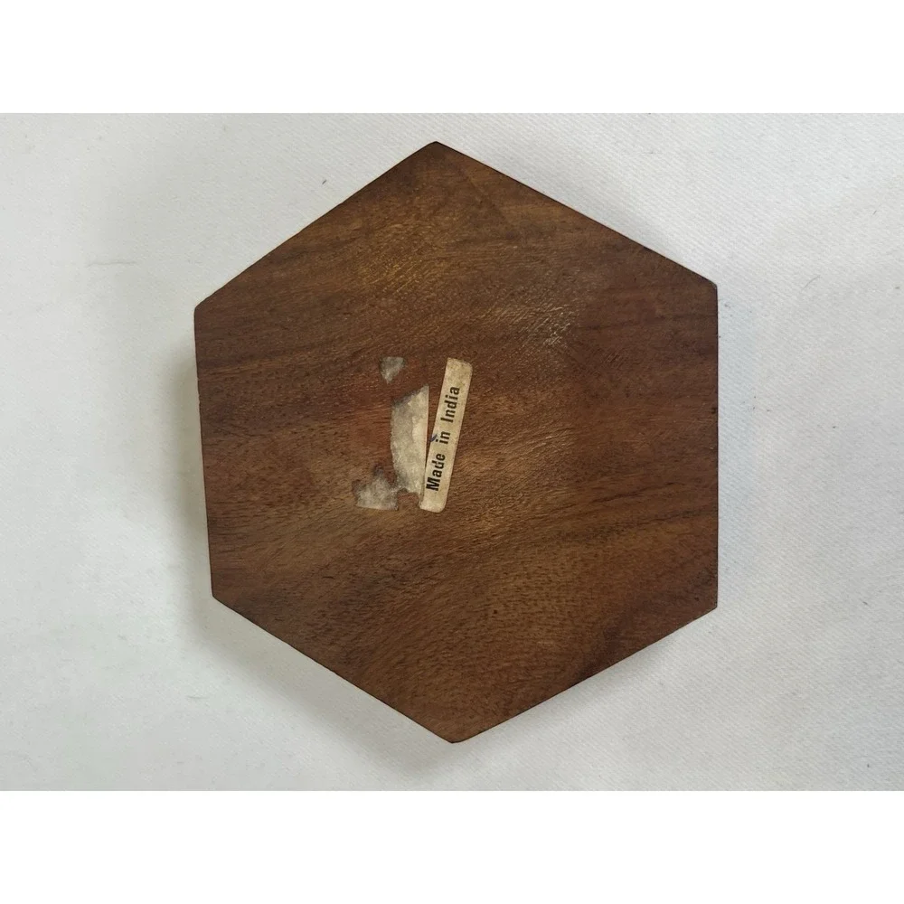 Hexagon wood brass